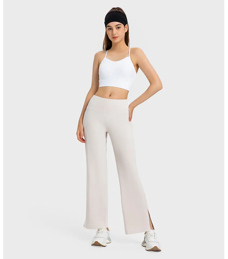 Womens Clothing Outdoor Jogging Flowing Yoga Sport Gym Workout Wide-Leg Women's Pants Sportswear High Waist Tights Bell-Bottoms Leggings - Image 4