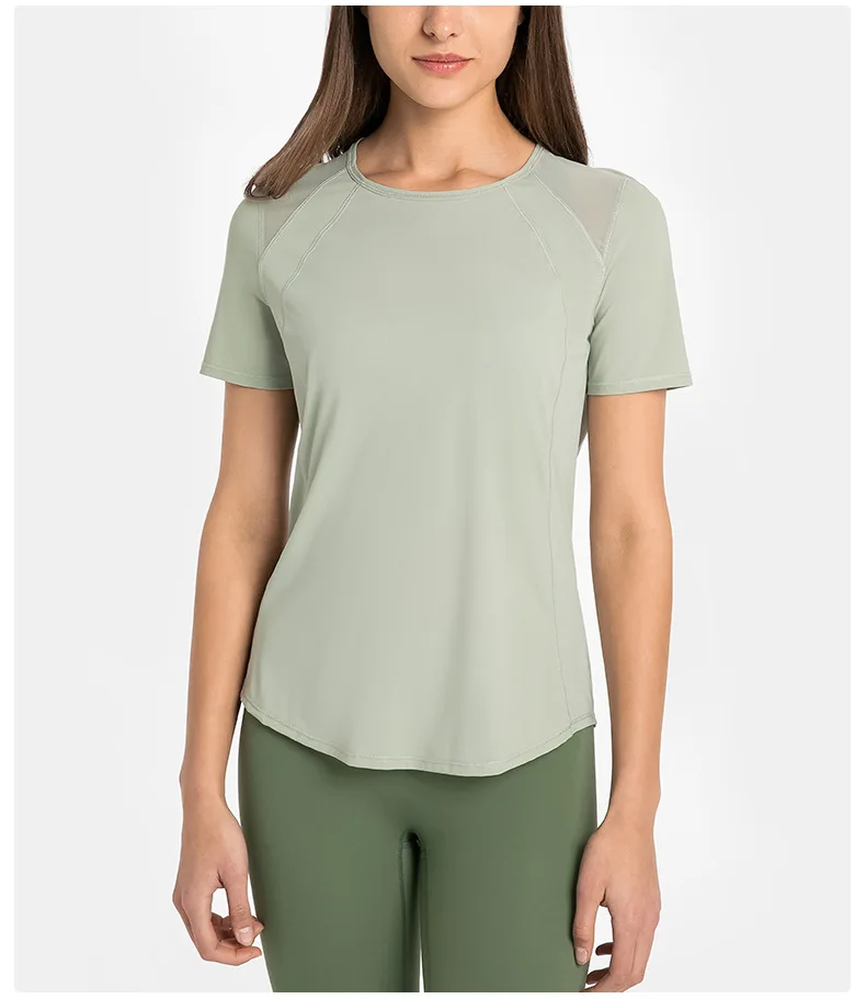 Top Women Sport Crop T-shirt Yoga Gym Shirts Women's Short Sleeve Top Outdoor Jogging Fitness Breathable Quick Drying Sportswear - Image 5