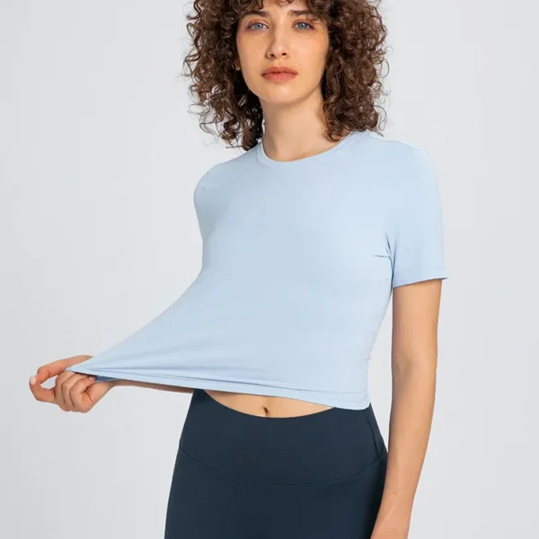 Somatic YOGA Wear Top Women Gym Shirts Women's Short Sleeve Top Yoga Fitness Sport Crop T-shirt Sportswear Outdoor Leisure Womens Clothing