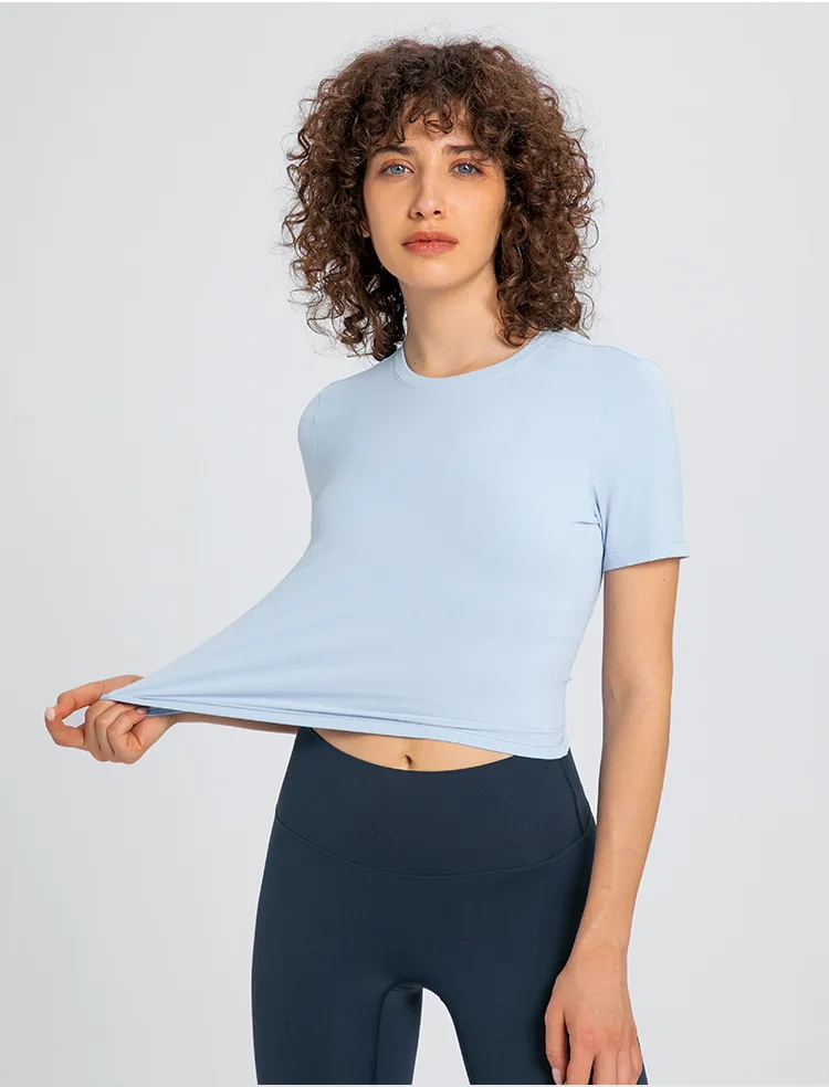 Somatic YOGA Wear Top Women Gym Shirts Women's Short Sleeve Top Yoga Fitness Sport Crop T-shirt Sportswear Outdoor Leisure Womens Clothing