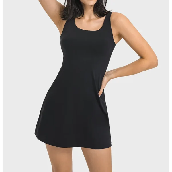 Somatic YOGA Wear Women's Skirt Tennis Gym Yoga Fitness Pleated Golf Wear Women's Golf Clothing Outdoor Leisure Sport Elastic Chest Pad Skirt