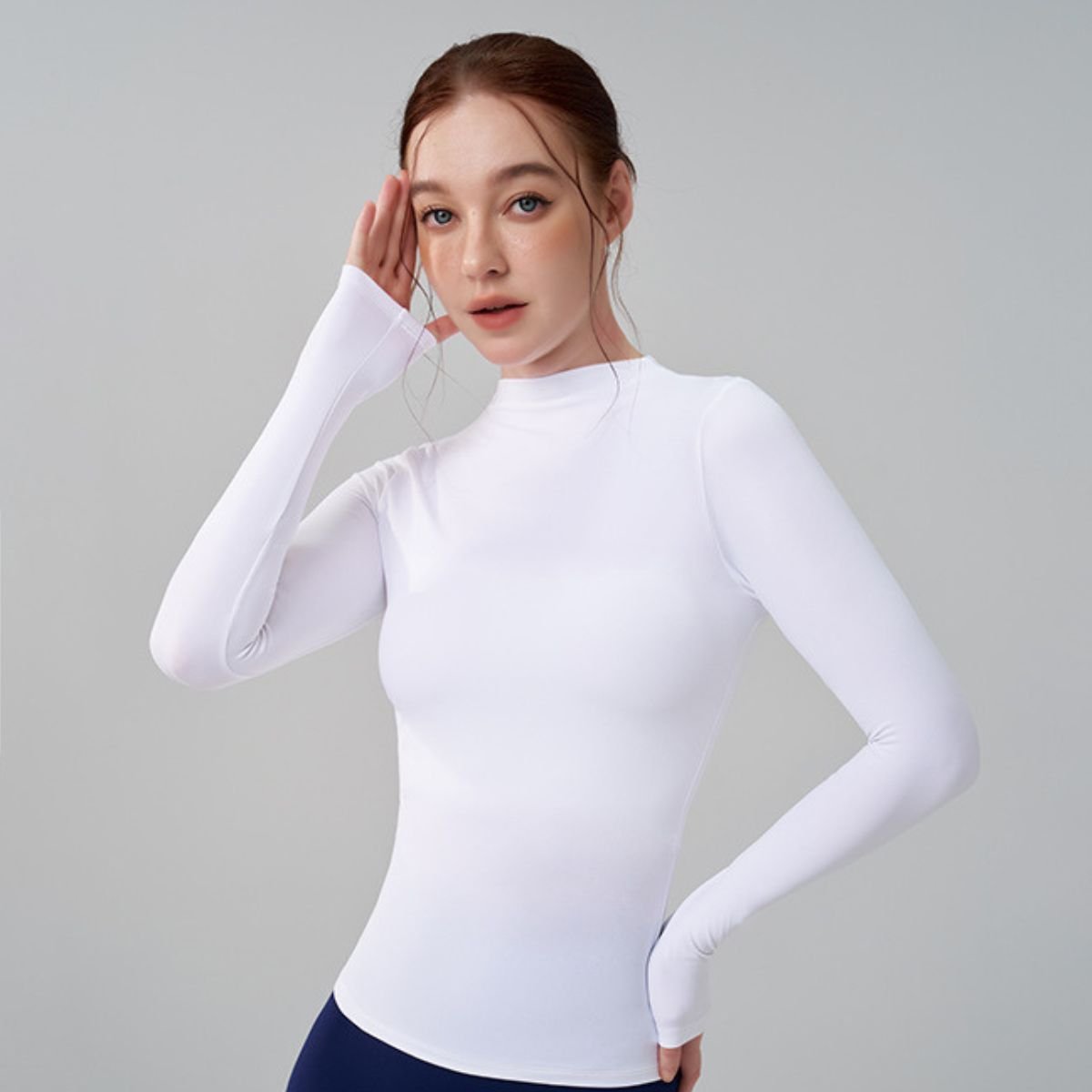 Autumn winter high neck blazer Yoga Top tight breathable Pilates stretch Yoga fitness long sleeves Shirt workout exercise - Image 4