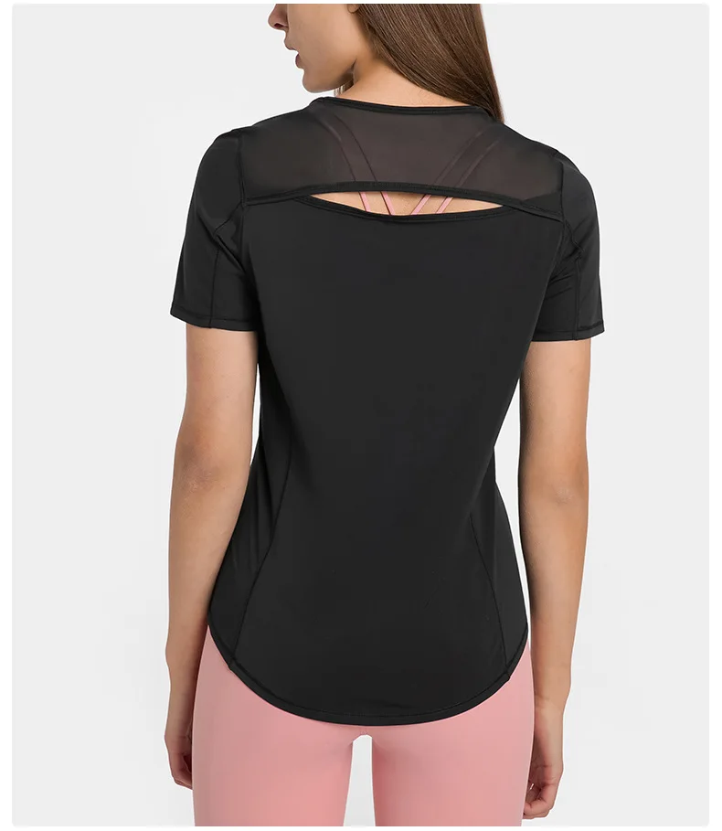 Top Women Sport Crop T-shirt Yoga Gym Shirts Women's Short Sleeve Top Outdoor Jogging Fitness Breathable Quick Drying Sportswear - Image 3
