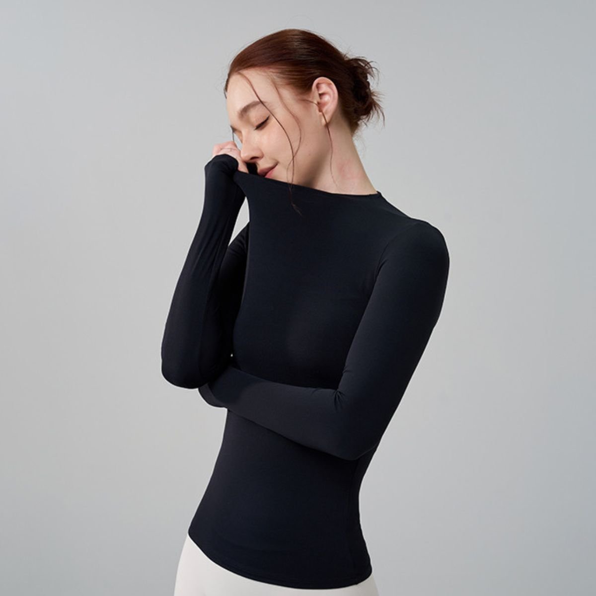 Autumn winter high neck blazer Yoga Top tight breathable Pilates stretch Yoga fitness long sleeves Shirt workout exercise - Image 3