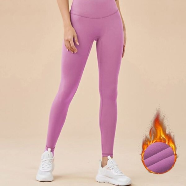 Autumn and winter fleece-lined high-waisted yoga pants women butt lifting thick thin velvet sports fitness pants
