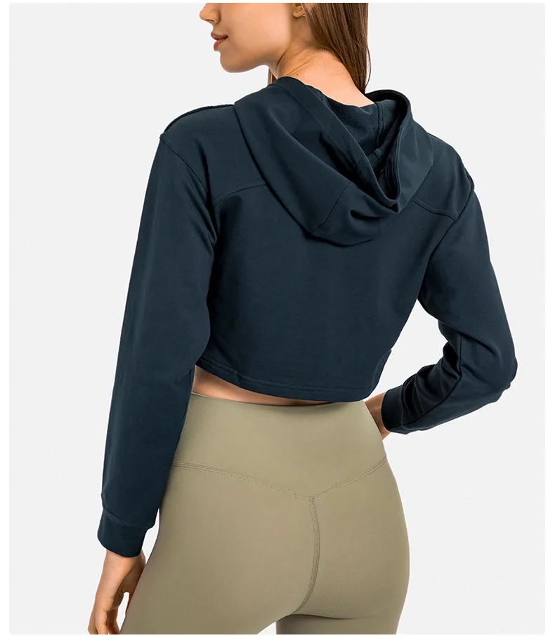 Somatic YOGA Wear Women's Long Sleeve Top Gym Yoga Fitness Shirts Hoodies Crop Top Tracksuit Sweatshirt Outdoor Jogging Leisure Blouses - Image 3