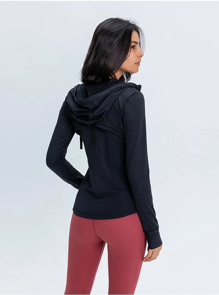 Somatic YOGA Wear Sport Jackets Winter Coat Sport Jacket Hooded Design Women's Autumn Jacket Slim Stretch Print Zipper Yoga Gym Jogging Outerwear - Image 3