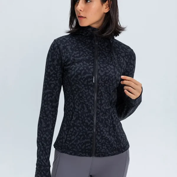 Somatic YOGA Wear Sport Jackets Winter Coat Sport Jacket Hooded Design Women's Autumn Jacket Slim Stretch Print Zipper Yoga Gym Jogging Outerwear