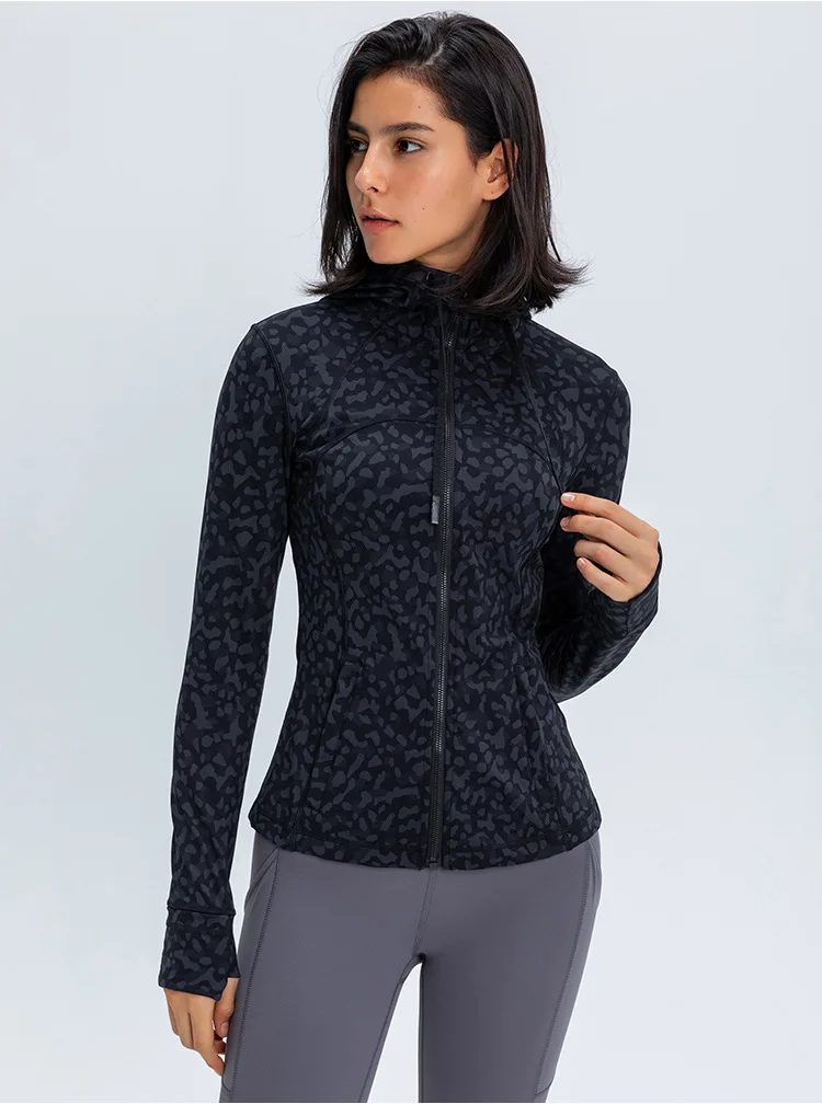 Somatic YOGA Wear Sport Jackets Winter Coat Sport Jacket Hooded Design Women's Autumn Jacket Slim Stretch Print Zipper Yoga Gym Jogging Outerwear